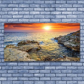 Obraz na płótnie Odblask Słońca na Falach