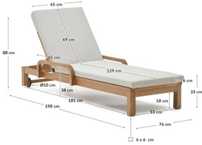Biały drewniany leżak ogrodowy Sonsaura – Kave Home