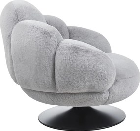 Obrotowy fotel wypoczynkowy FR8-FX, tkanina futerkowa