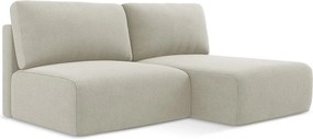 Otwarty Prawy narożnik z funkcją spania - z tkaniny strukturalnej - jasny beż - KONA