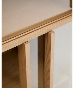 Witryna w dekorze dębu z drzwiami przesuwnymi w naturalnym kolorze 100x174x40 cm Helvine – Kave Home