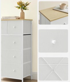 Komoda z szufladami HALLY 53x93 cm, dąb/biały