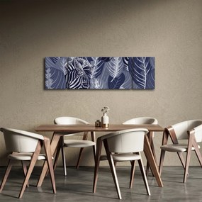 Obraz - Niebieskie zebry (170x50 cm)