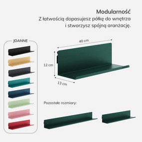 Półka wisząca JOANNE 400 mm, Modern: butelkowa zieleń