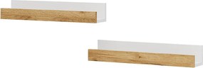 Półka ścienna biały/złoty dąb 60x12x10 tomy