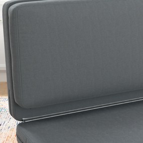 HOMCOM 3-w-1 Składany Fotel Relaksacyjny, Materac dla Gości, Dzielony, Szerokość 138 cm, Ciemnoszary
