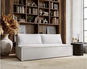 Sofa z funkcją spania i pojemnikiem DUO, tkanina sztruksowa Poso, Szary