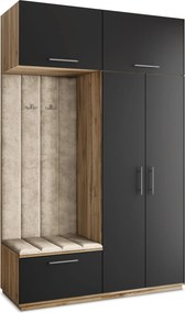 Masseno Garderoba REMA 150/240/60 cm Nowoczesna Szafa do Przedpokoju Dąb wotan