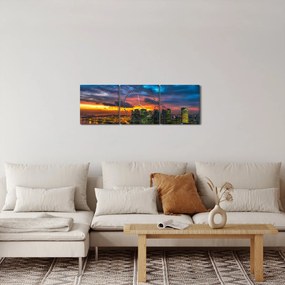 Obraz - Urban (z zegarem) (90x30 cm)