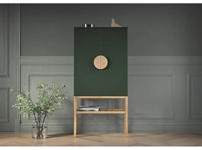 Zielona komoda z nogami z drewna dębowego Tento Scoop, wys. 162 cm