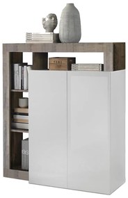 Komoda LENOR biała/brązowa