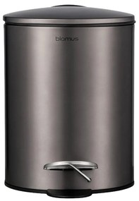 Ciemnobrązowy stalowy kosz na śmieci z pedałem 3 l Tubo – Blomus