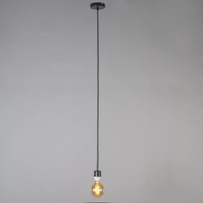 Lampa wisząca czarna klosz szarobrązowy 45cm - Combi Nowoczesny Oswietlenie wewnetrzne