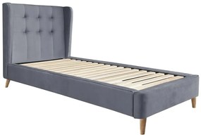 Szare pikowane łóżko z zagłówkiem 90 cm - Vasto