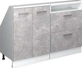 Zestaw szafek na dach skośny beton/biały 120x46x81.6 rion