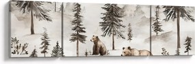 Obraz - Las z niedźwiedziami (170x50 cm)