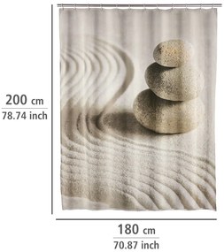 Zasłona prysznicowa Sand and Stone, tekstylna, 180x200 cm, WENKO