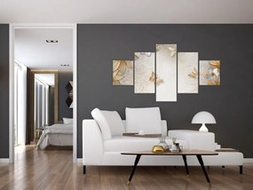 Obraz - Kwiaty z muszką (125x70 cm)
