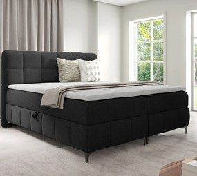 Czarne łóżko kontynentalne z pojemnikiem 5 rozmiarów N9-H77