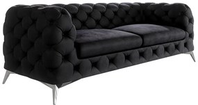 Czarna aksamitna sofa 225 cm Chelsea – Ropez