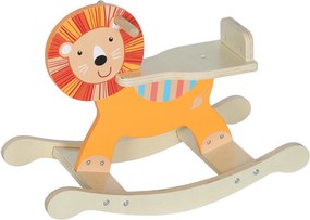 AIYAPLAY Bujak w motywie lwa, udźwig 25 kg, 2-5 lat, drewno, pomarańczowy