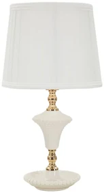Biała lampa stołowa z tekstylnym kloszem (wysokość 45 cm) Caserta – Mauro Ferretti