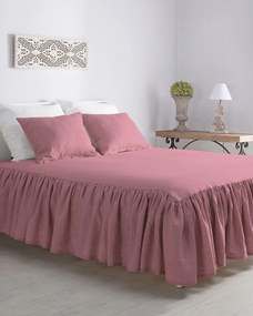 Narzuta na łóżko 160 x 210 cm frilly pink