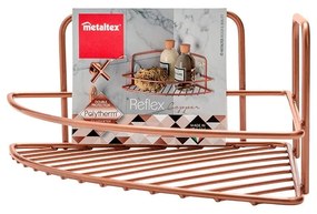 Narożna ścienna stalowa półka łazienkowa w kolorze miedzi Reflex – Metaltex