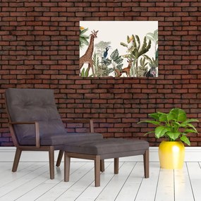Obraz na szkle - Mieszkańcy Afryki (70x50 cm)