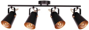 Czarna loftowa listwa sufitowa z 4 reflektorami - 2X A776 G1-C58