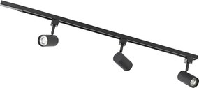 Nowoczesny system szynowy 1-fazowy z 3 reflektorami czarny - Jeana