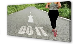 Obraz canvas na ścianę Kobieta Biegnąca Drogą