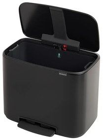 Stalowy kosz na śmieci z pedałem w kolorze matowej czerni 36 l Bo – Brabantia