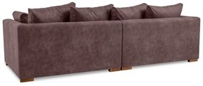 Ciemnobrązowa sofa z imitacji skóry 266 cm Hamburg – Scandic