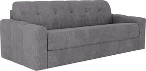 Kanapa 4-osobowa rozkładana z teksturowanej szarej tkaniniy - Powierzchnia spania 160 cm - Materac 22 cm z pianką z pamięcią kształtu - DARIELO