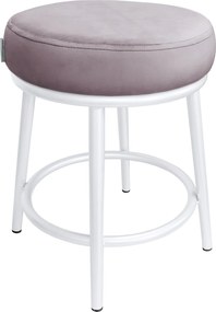 Taboret Ben tkanina Welur stelaż metalowy STOŁEK LOFT : Kolor Stelaża - Biały, Kolor tkaniny - VELVET - MG55, Typ tkaniny - Velvet