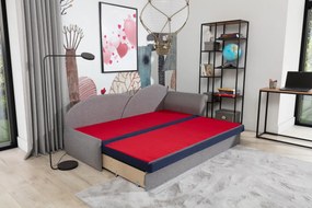 Sofa rozkładana z funkcją spania AGA szara/czarna prawa ELTAP