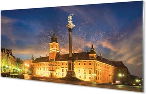 Panel szklany do Kuchni Warszawska Starówka o Zachodzie Słońca