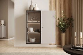 Witryna wisząca Lorini do salonu 100 cm - kaszmir / czarny uchwyt