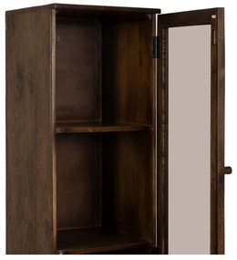Brązowa witryna z litego drewna mango 40x180x40 cm Ravi – Ixia