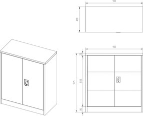 Szafka biurowa na dokumenty Beata 90x40x93 cm szary/niebieski