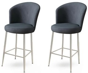 Zestaw krzeseł barowych Alte Anthracite and Chrome, 2 szt., 2 szt.