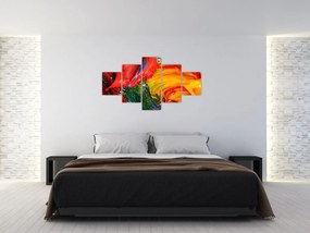 Obraz - Niebieska abstrakcja za pomocą pędzla (125x70 cm)