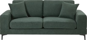 Kanapa 2-osobowa z zielonej tkaniny teksturowanej JAMOLO