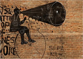 Obraz - Mężczyzna na rowerze w stylu Banksy (70x50 cm)
