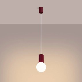 Lampa wisząca HALO 1 burgund ryflowana SOLLUX  LIGHTING