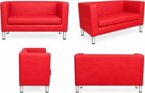 Sofa Monaco : Kolor nogi - Chrom, Kolor tkaniny - EKO-SKÓRA - 15D, Typ tkaniny - Eko-skóra , Wysokość nogi - 15 cm
