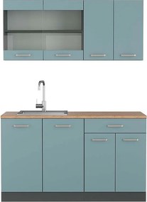 Pojedyncza kuchnia niebiesko-szary/antracytowy 140x60x81.6 r-line
