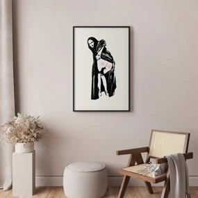 Plakat Bolesne siedzenie 21x30 cm z ramą czarną z marginesem ARTGEIST B