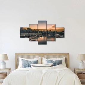 Obraz - miasto portowe (125x70 cm)
